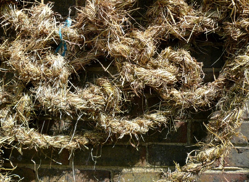 hay rope, grass basket, foraged grass